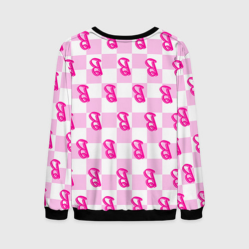 Мужской свитшот Розовая шашка и Барби / 3D-Черный – фото 2