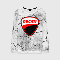 Свитшот мужской Ducati - потресканная земля, цвет: 3D-белый