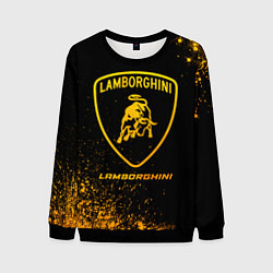 Свитшот мужской Lamborghini - gold gradient, цвет: 3D-черный
