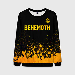 Свитшот мужской Behemoth - gold gradient: символ сверху, цвет: 3D-черный