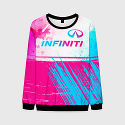 Мужской свитшот Infiniti neon gradient style: символ сверху