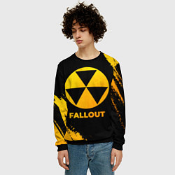 Свитшот мужской Fallout - gold gradient, цвет: 3D-черный — фото 2