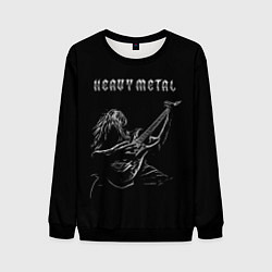 Свитшот мужской Heavy metal metalhead, цвет: 3D-черный