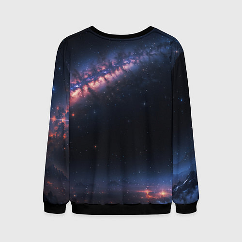 Мужской свитшот Млечный путь в звездном небе / 3D-Черный – фото 2