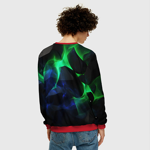 Мужской свитшот Неоновая лава из плит / 3D-Красный – фото 4