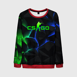 Свитшот мужской CS GO green blue neon, цвет: 3D-красный