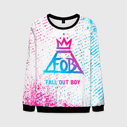 Свитшот мужской Fall Out Boy neon gradient style, цвет: 3D-черный