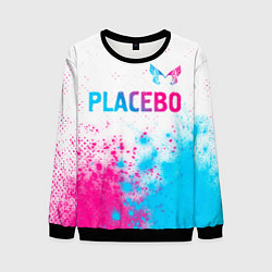 Свитшот мужской Placebo neon gradient style: символ сверху, цвет: 3D-черный