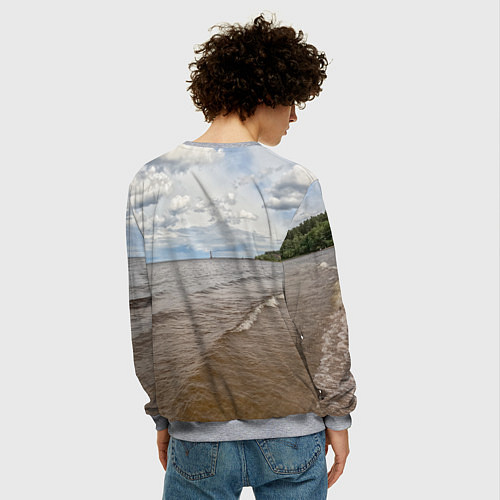 Мужской свитшот Озёра России / 3D-Меланж – фото 4