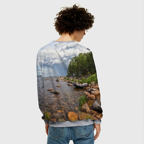 Мужской свитшот Название озер России / 3D-Меланж – фото 4