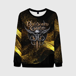 Свитшот мужской Baldurs Gate 3 logo gold black, цвет: 3D-черный