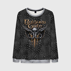 Свитшот мужской Baldurs Gate 3 logo dark black, цвет: 3D-меланж
