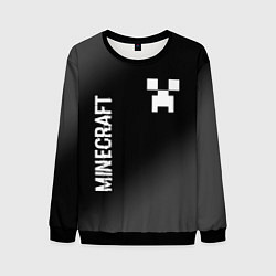 Свитшот мужской Minecraft glitch на темном фоне: надпись, символ, цвет: 3D-черный