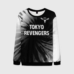 Свитшот мужской Tokyo Revengers glitch на темном фоне: символ свер, цвет: 3D-черный