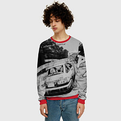 Свитшот мужской Тойота ae 86 - Инициал ди, цвет: 3D-красный — фото 2