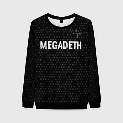 Свитшот мужской Megadeth glitch на темном фоне: символ сверху, цвет: 3D-черный