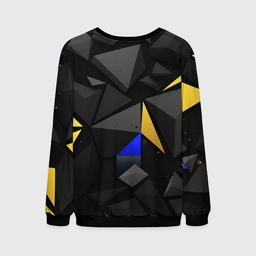 Мужской свитшот Герб РФ абстракция / 3D-Черный – фото 2
