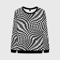 Мужской свитшот Черно-белая шахматная иллюзия