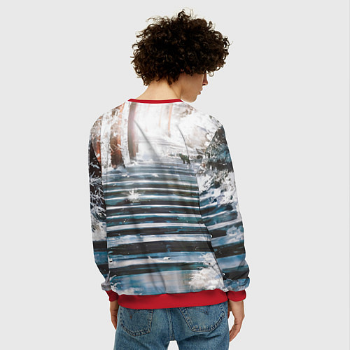 Мужской свитшот Годжо и Гетто - Магическая битва / 3D-Красный – фото 4