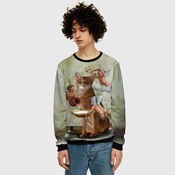 Свитшот мужской Cats life, цвет: 3D-черный — фото 2