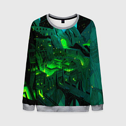 Свитшот мужской Зелёный город, цвет: 3D-меланж