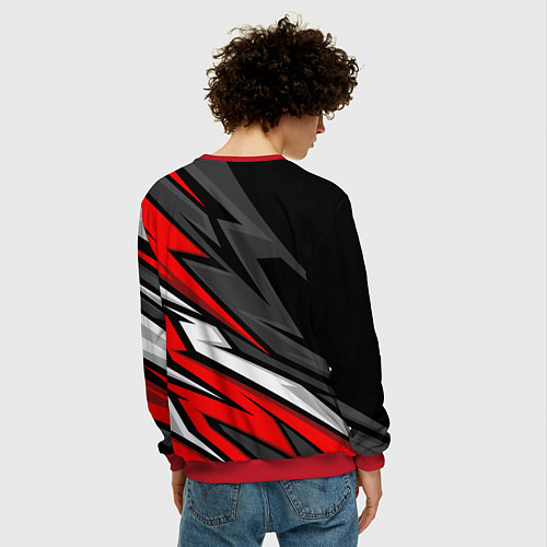 Мужской свитшот Kawasaki - red uniform / 3D-Красный – фото 4
