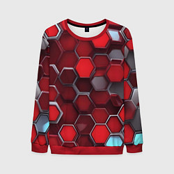 Мужской свитшот Cyber hexagon red