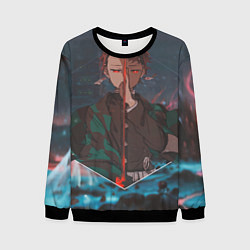 Свитшот мужской Клинок рассекающий демонов Tanjirou Kamado, цвет: 3D-черный