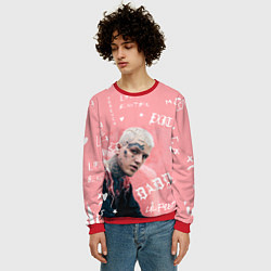 Свитшот мужской Lil Peep тату розовый, цвет: 3D-красный — фото 2