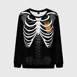 Мужской свитшот Скелет: ребра с шаурмой