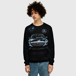 Свитшот мужской Mercedes Benz, цвет: 3D-черный — фото 2