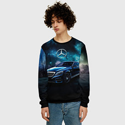 Свитшот мужской Синий мерседес, цвет: 3D-черный — фото 2