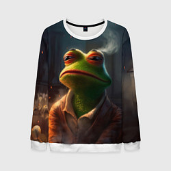 Свитшот мужской Frog Pepe, цвет: 3D-белый