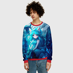 Свитшот мужской Снежная лиса в стиле аниме, цвет: 3D-красный — фото 2