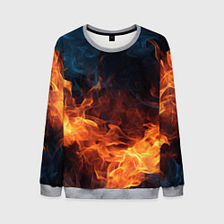 Свитшот мужской Fire black background, цвет: 3D-меланж