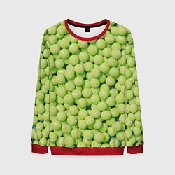 Свитшот мужской Узор из теннисных мячей, цвет: 3D-красный