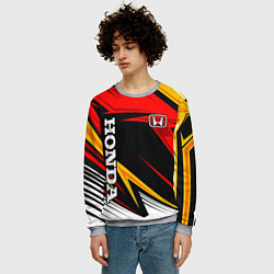 Свитшот мужской Honda - красный и оранжевый, цвет: 3D-меланж — фото 2
