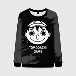 Свитшот мужской Tomodachi Game glitch на темном фоне, цвет: 3D-черный