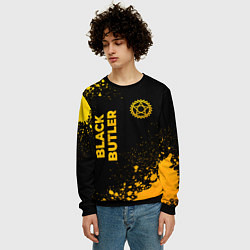 Свитшот мужской Black Butler - gold gradient: надпись, символ, цвет: 3D-черный — фото 2