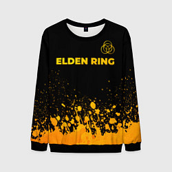 Свитшот мужской Elden Ring - gold gradient: символ сверху, цвет: 3D-черный