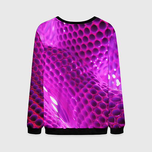 Мужской свитшот Розовые объемные соты / 3D-Черный – фото 2