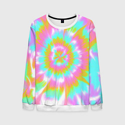 Свитшот мужской Tie-Dye кислотный в стиле барби, цвет: 3D-белый