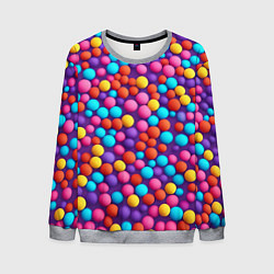 Свитшот мужской Паттерн разноцветные шарики - нейросеть, цвет: 3D-меланж