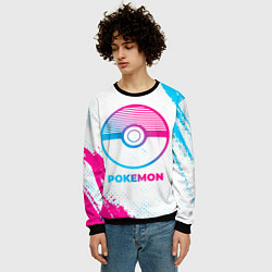 Свитшот мужской Pokemon neon gradient style, цвет: 3D-черный — фото 2