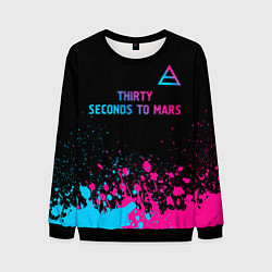 Мужской свитшот Thirty Seconds to Mars - neon gradient: символ све