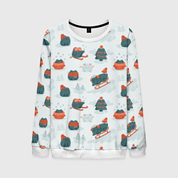 Мужской свитшот Зимние веселые лягушки