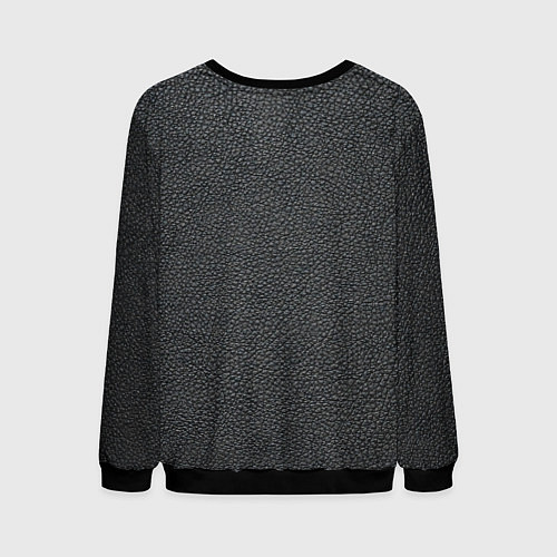 Мужской свитшот Кожаная чёрная текстура / 3D-Черный – фото 2