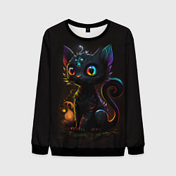 Свитшот мужской Котик дракон, цвет: 3D-черный