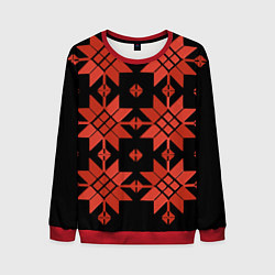 Свитшот мужской Удмуртский - вертикаль black, цвет: 3D-красный