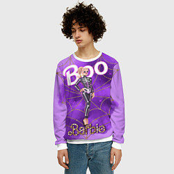 Свитшот мужской Барби в костюме скелета: паутина и фиолетовый дым, цвет: 3D-белый — фото 2
